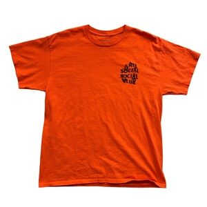 Anti Social Social Club Vibrant Orange Tee Size Large